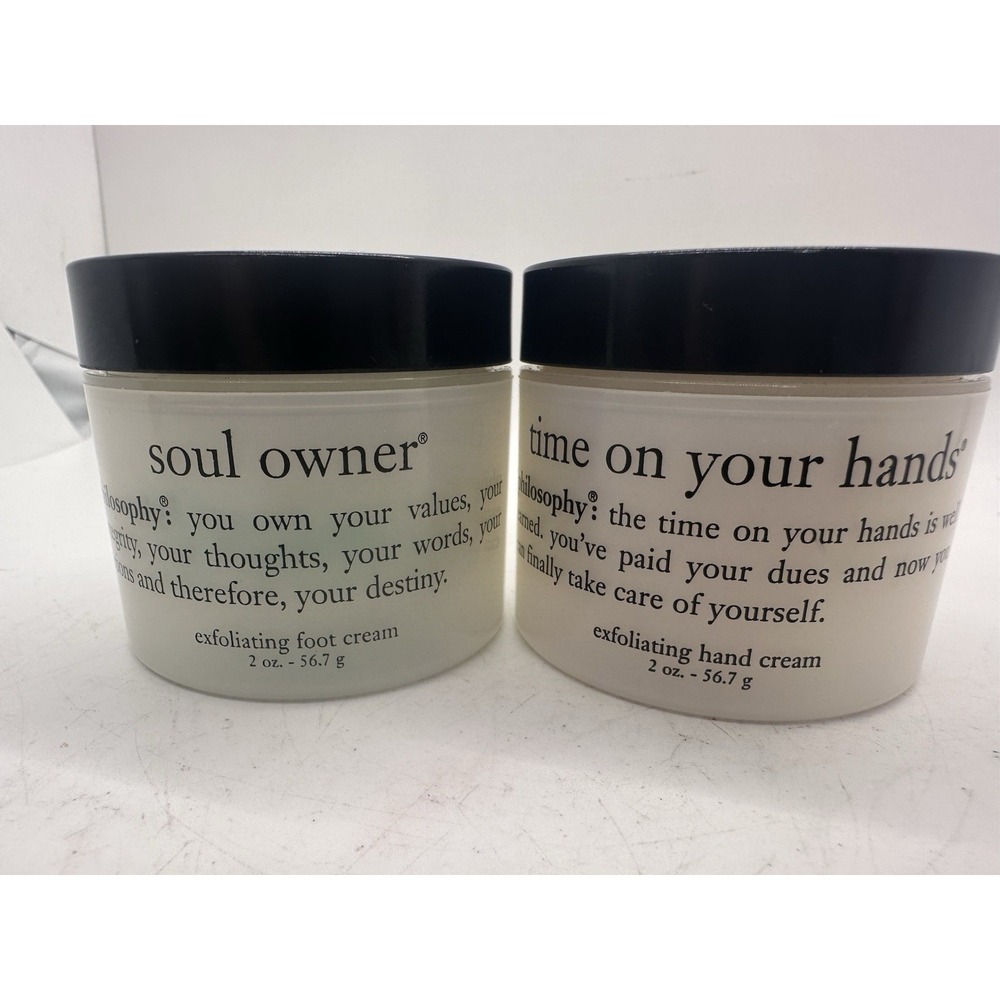 Philosophy Soul Owner & Time On Your Hands Cream 2 oz Each Sealed Vintage Lot